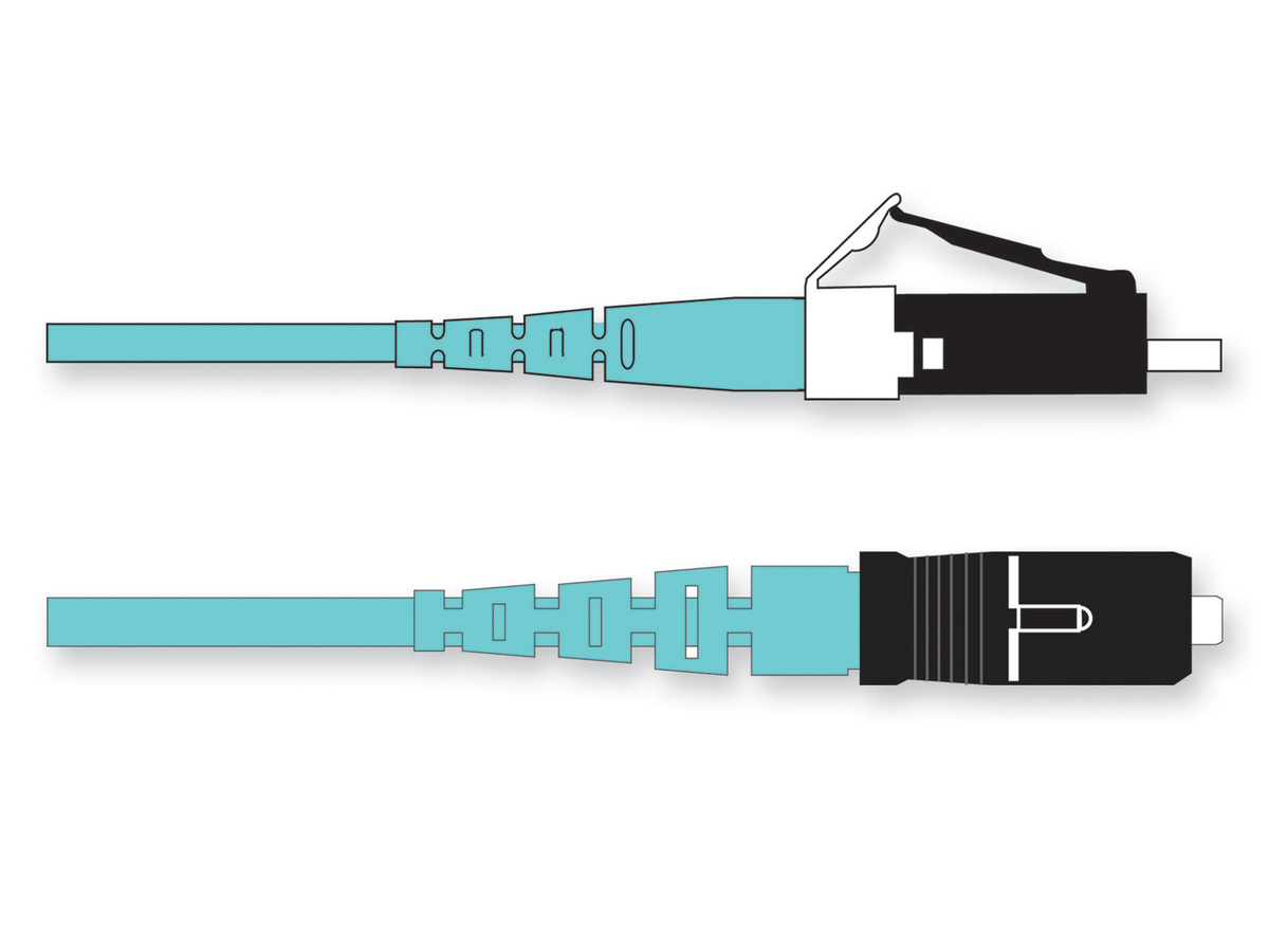 2F, Zipcord Cable, Riser, 2.0 mm, 50 μm multimode (OM3), 1m