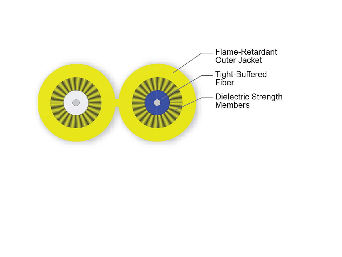 2 F, 2.0 mm diameter, SMF-28® Ultra fiber, Single-mode (OS2)