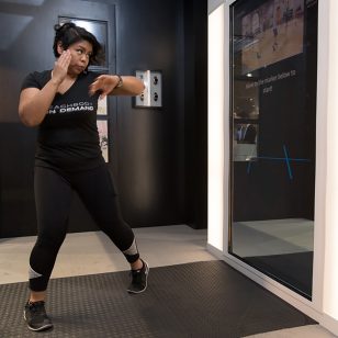 Glass best sale workout mirror