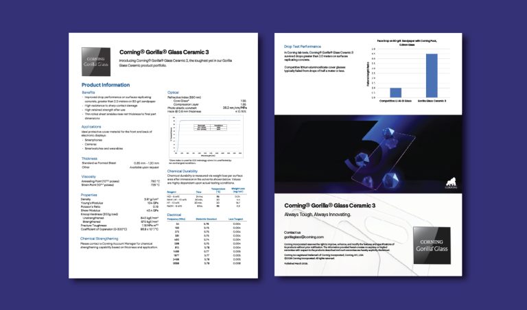 gorilla glass ceramic 2 PI sheet
