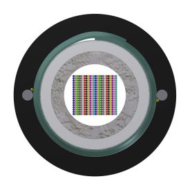 cross section of SST-Ribbon™ Single-Tube, Gel-Free, Armored Cable