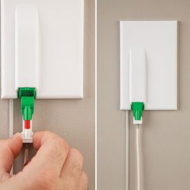 Smarter shuttered patch cords and wall plates