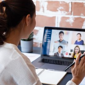 Woman at Laptop on Video Call