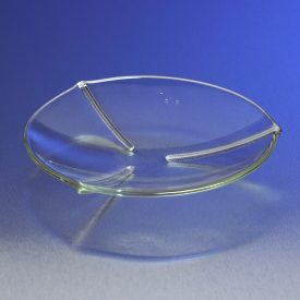 Clear, roundish glass piece
