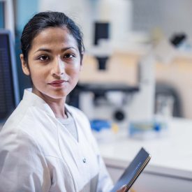 Scientist working in lab