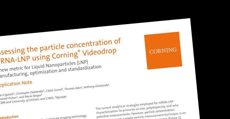 Assessing the particle concentration of mRNA-LNP using Corning Videodrop