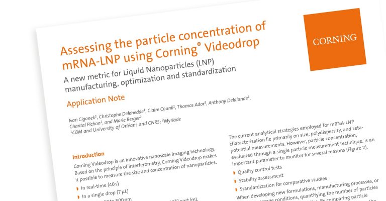 Assessing the particle concentration of mRNA-LNP using Corning Videodrop
