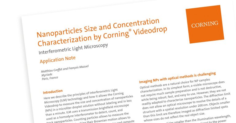 Nanoparticles Size and Concentration Characterization by Corning Videodrop