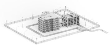 clay rendering of a campus