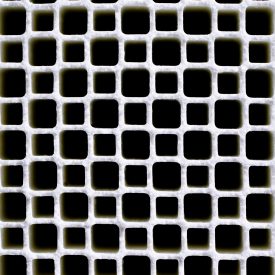 Closeup of Corning's net-patterned asymmetric cell technology for filters