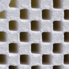 Extreme closeup of net-patterened Corning’s aluminum titanate composition