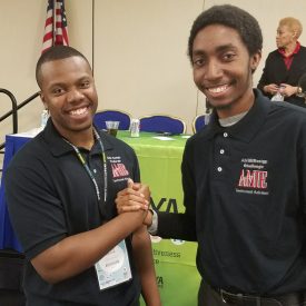 Two Corning employees, Cullen Vaugh and Brandon Diggs at the AMIE Design Challenge