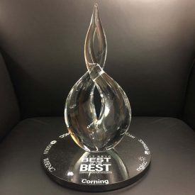 Corning's handmade Steuben Glass pieces used for Best of Best Award