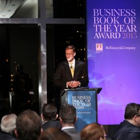 Weeks speaks to audience at Financial Times/McKinsey Business Book of the Year Award 2105