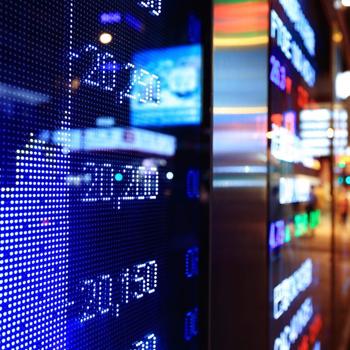 Colorful big board stock chart