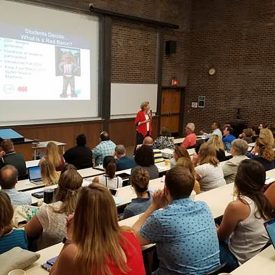 Dr. Katherine Douglas, president of CCC, kicks of the GST Regions' Summer of STEM Academy.
