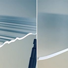 Upclose comparison of ripples in glass versus smooth glass