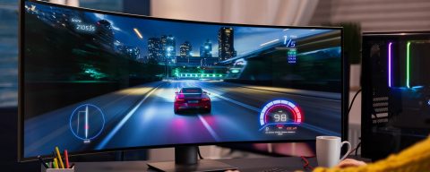 A video game being played on a gaming monitor.