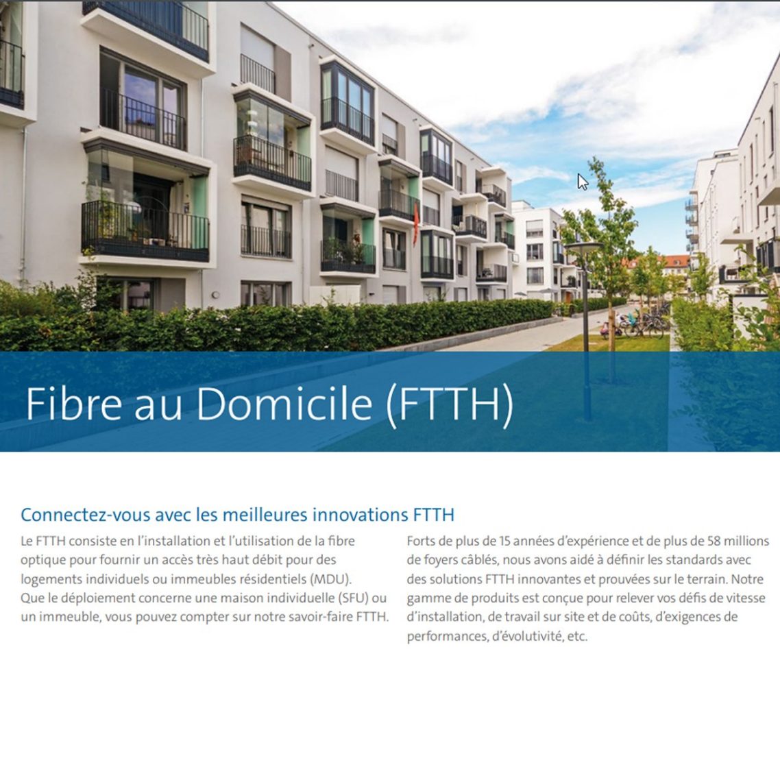 Solutions de réseau Fibre (FTTH et FTTP) Corning