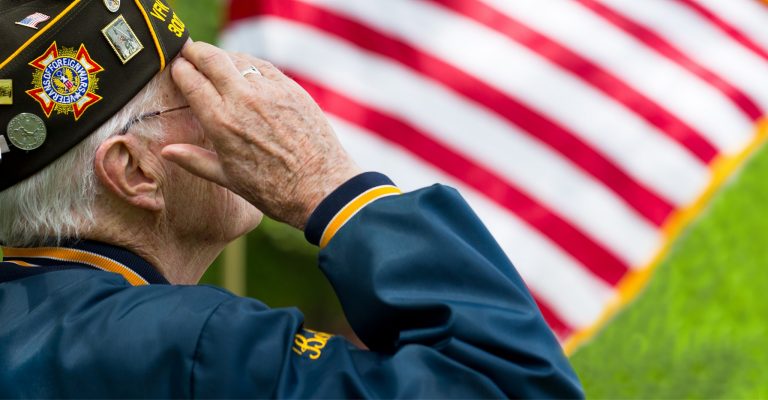 veteran saluting the flag
