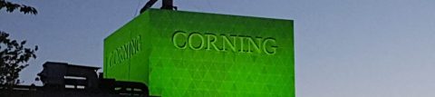 Corning Hagen Plant lights its Building to show Solidarity in Fight against COVID-19