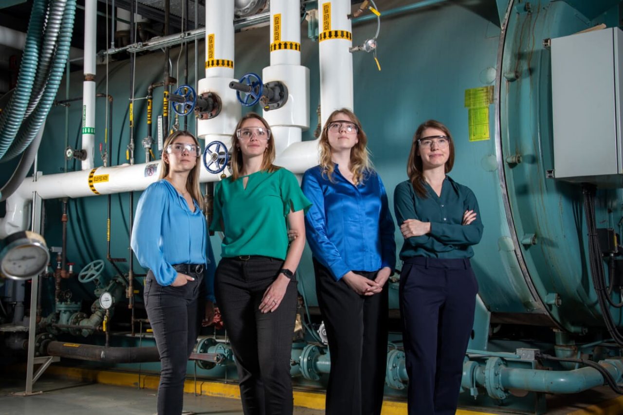 Corning’s Marah McCauley, Allison Draper, Hannah Baghdadi, and Kayla Foxen help drive sustainability projects across the company.