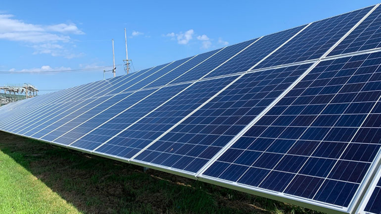 The solar panels at the Oneonta, New York, facility help contribute clean energy to the community and avoid greenhouse gas emissions. 