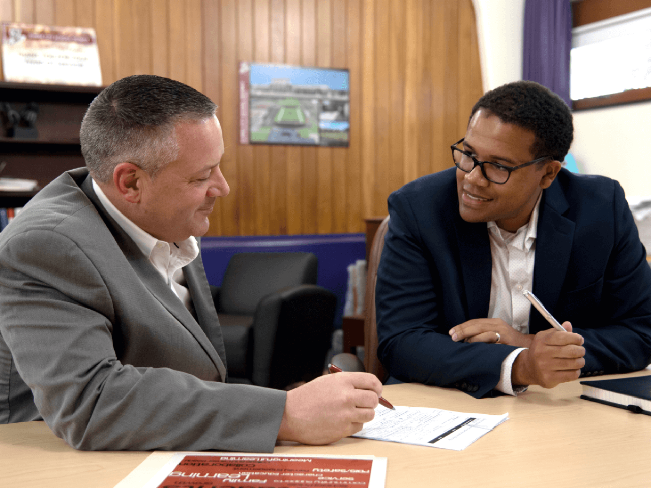 ORESU DEI Education Coordinator Jarvis Marlow-McCowin, right, develops programming with local schools.